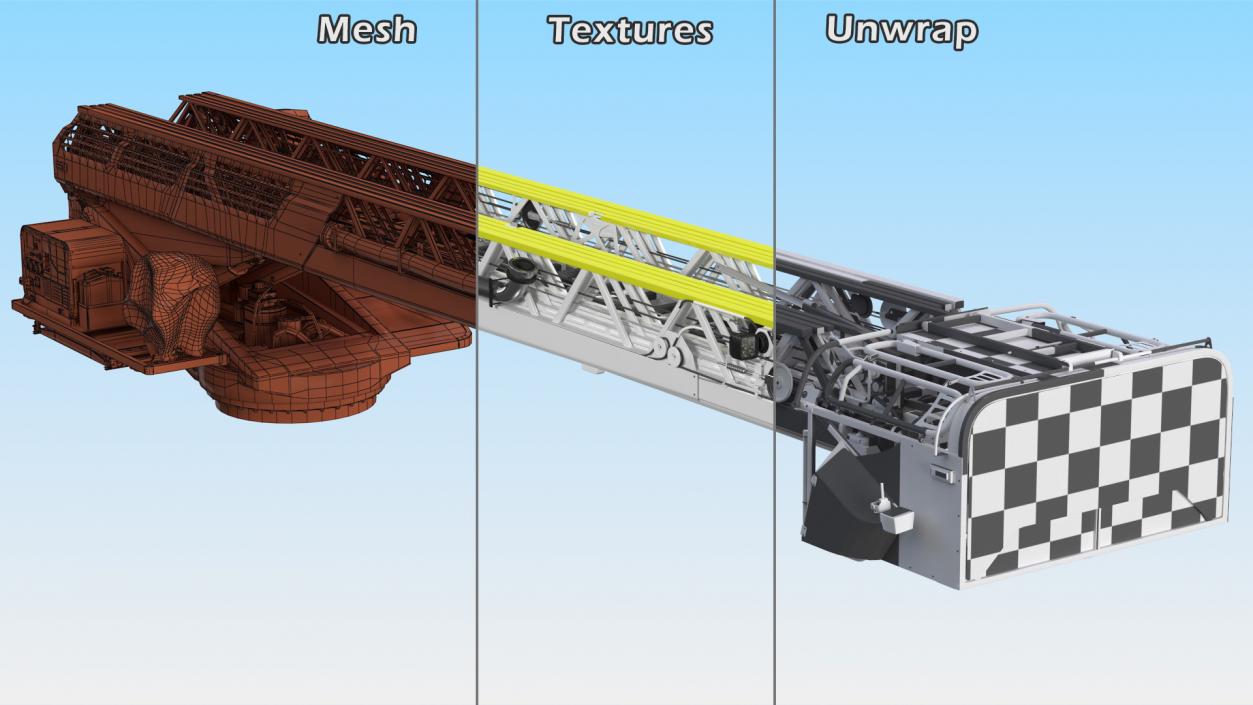 3D Turntable Ladder Folded model