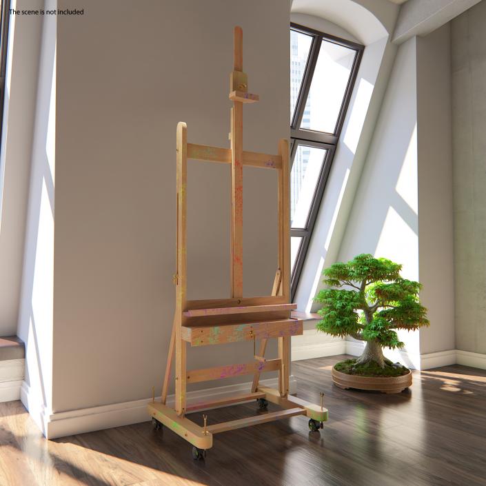 3D Studio Easel Stained with Paint