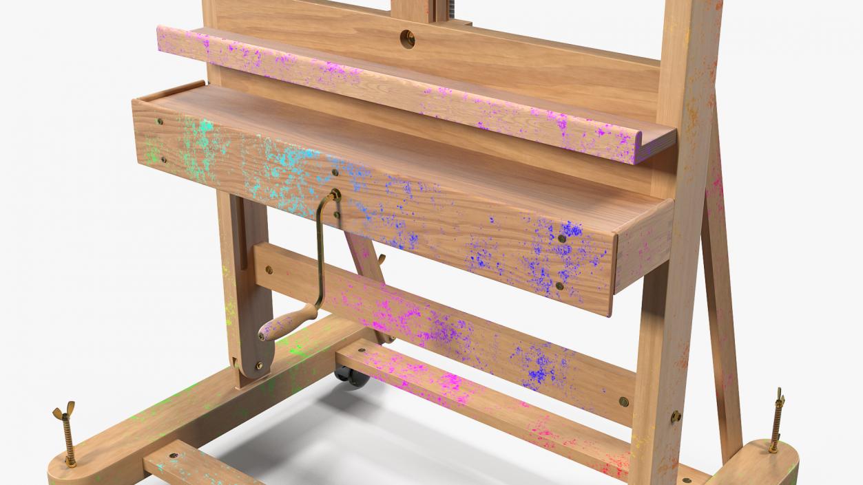 3D Studio Easel Stained with Paint