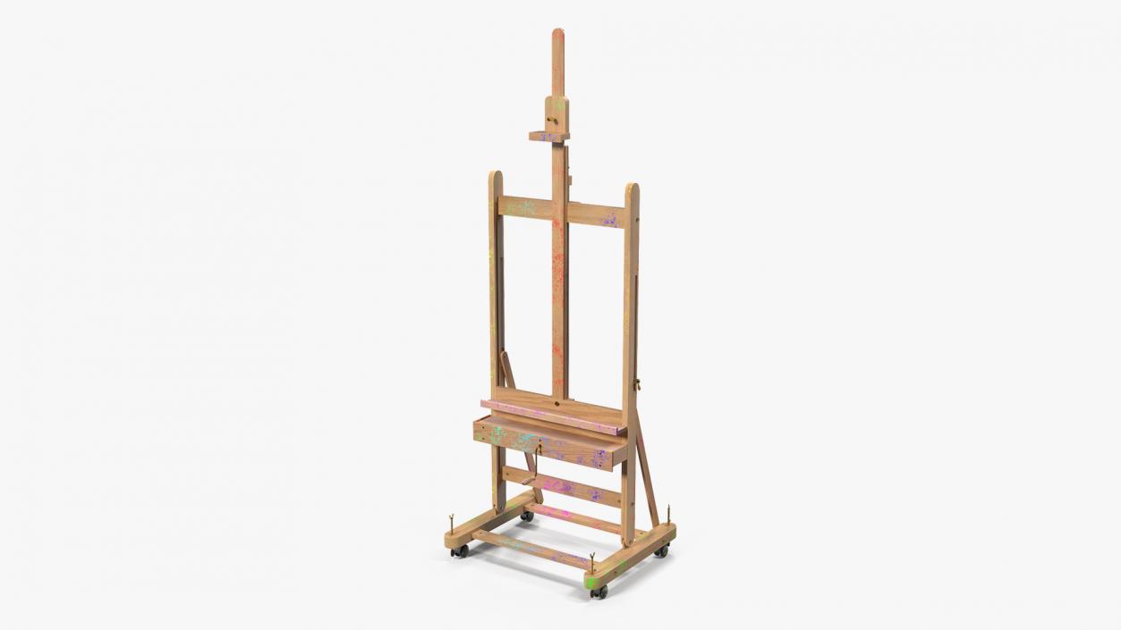 3D Studio Easel Stained with Paint