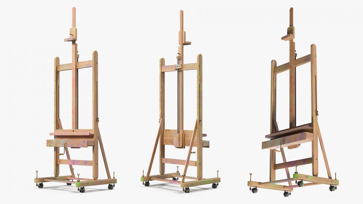 3D Studio Easel Stained with Paint