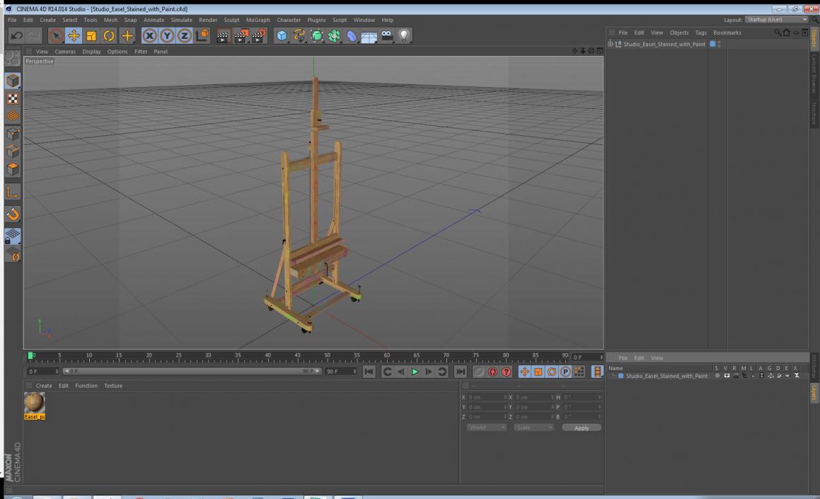 3D Studio Easel Stained with Paint