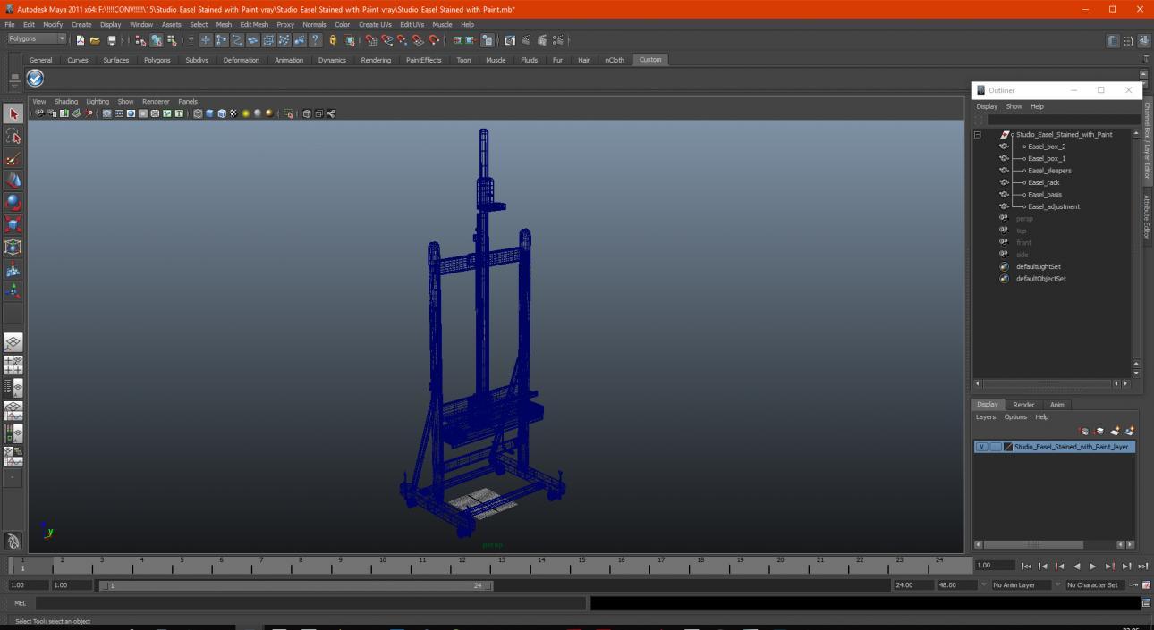 3D Studio Easel Stained with Paint