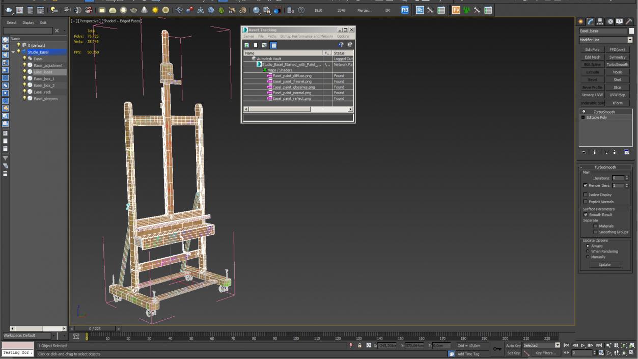 3D Studio Easel Stained with Paint