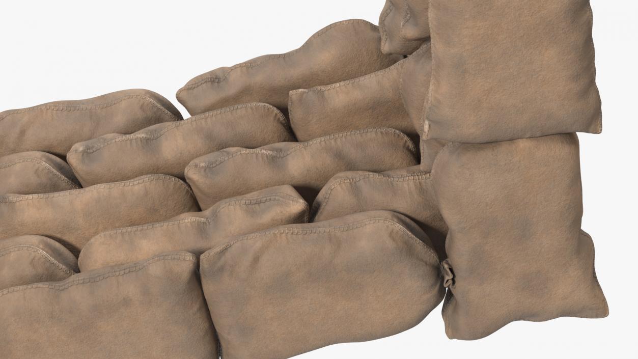 3D Sandbag Barricade Dusty model