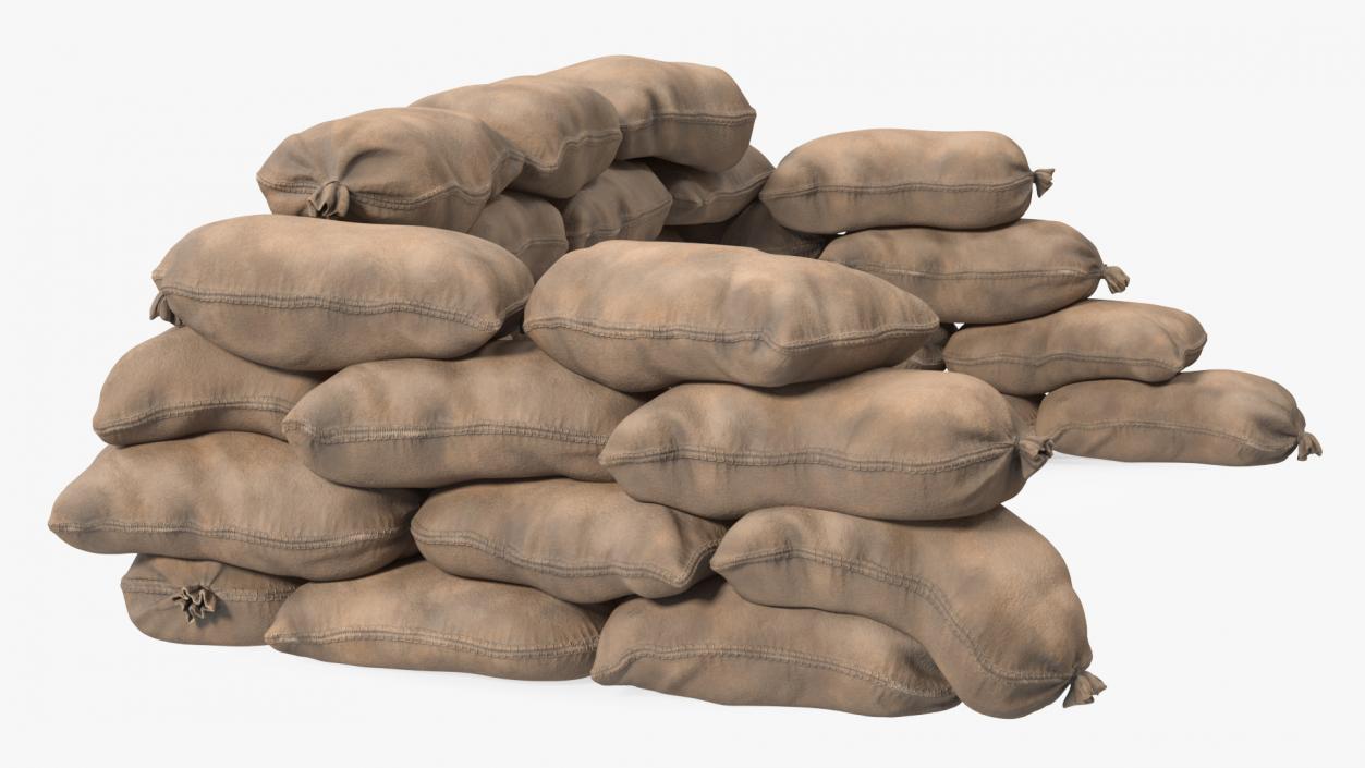 3D Sandbag Barricade Dusty model