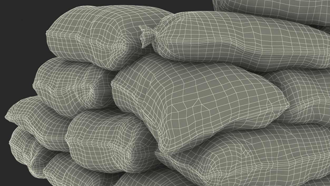 3D Sandbag Barricade Dusty model