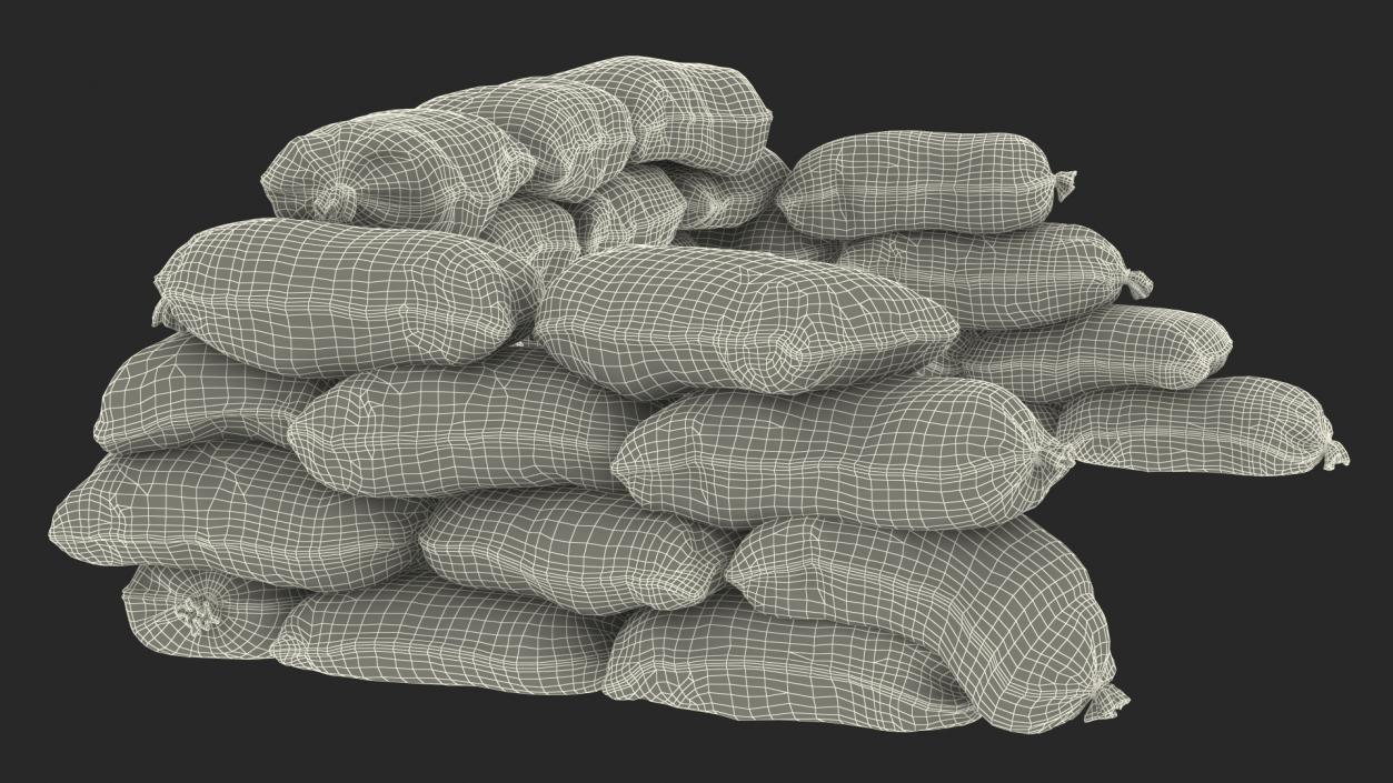 3D Sandbag Barricade Dusty model