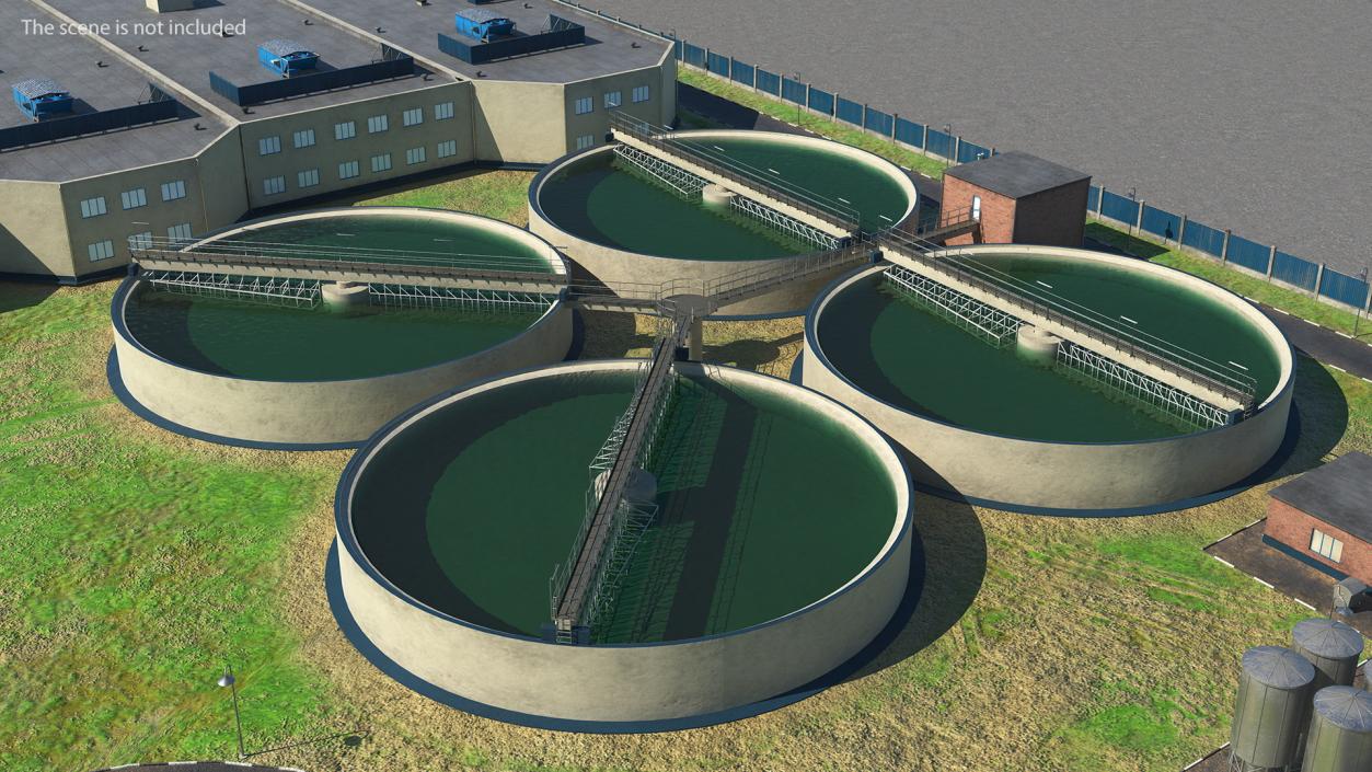 3D model Wastewater Circular Clarifiers