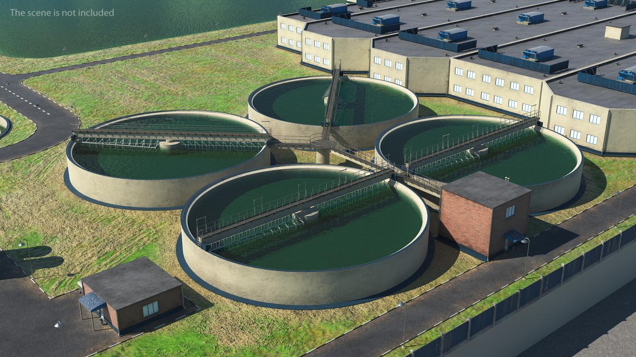 3D model Wastewater Circular Clarifiers