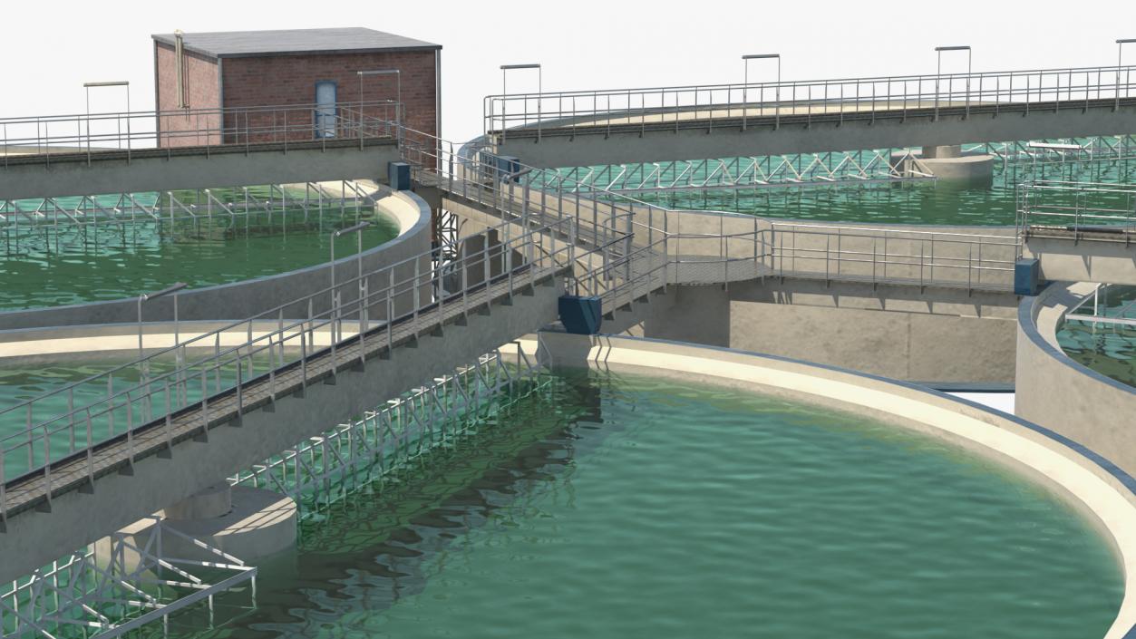 3D model Wastewater Circular Clarifiers