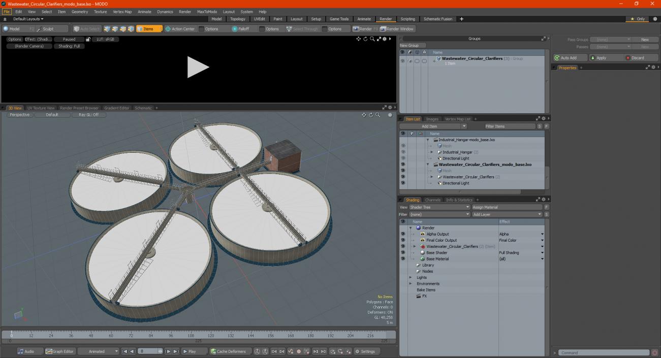 3D model Wastewater Circular Clarifiers