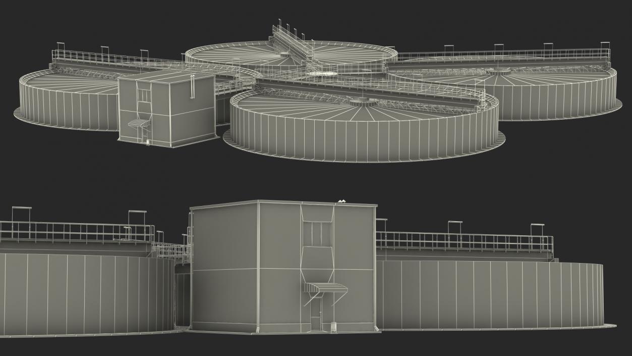 3D model Wastewater Circular Clarifiers