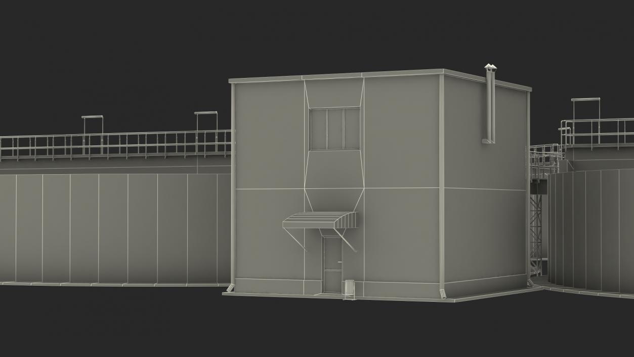 3D model Wastewater Circular Clarifiers