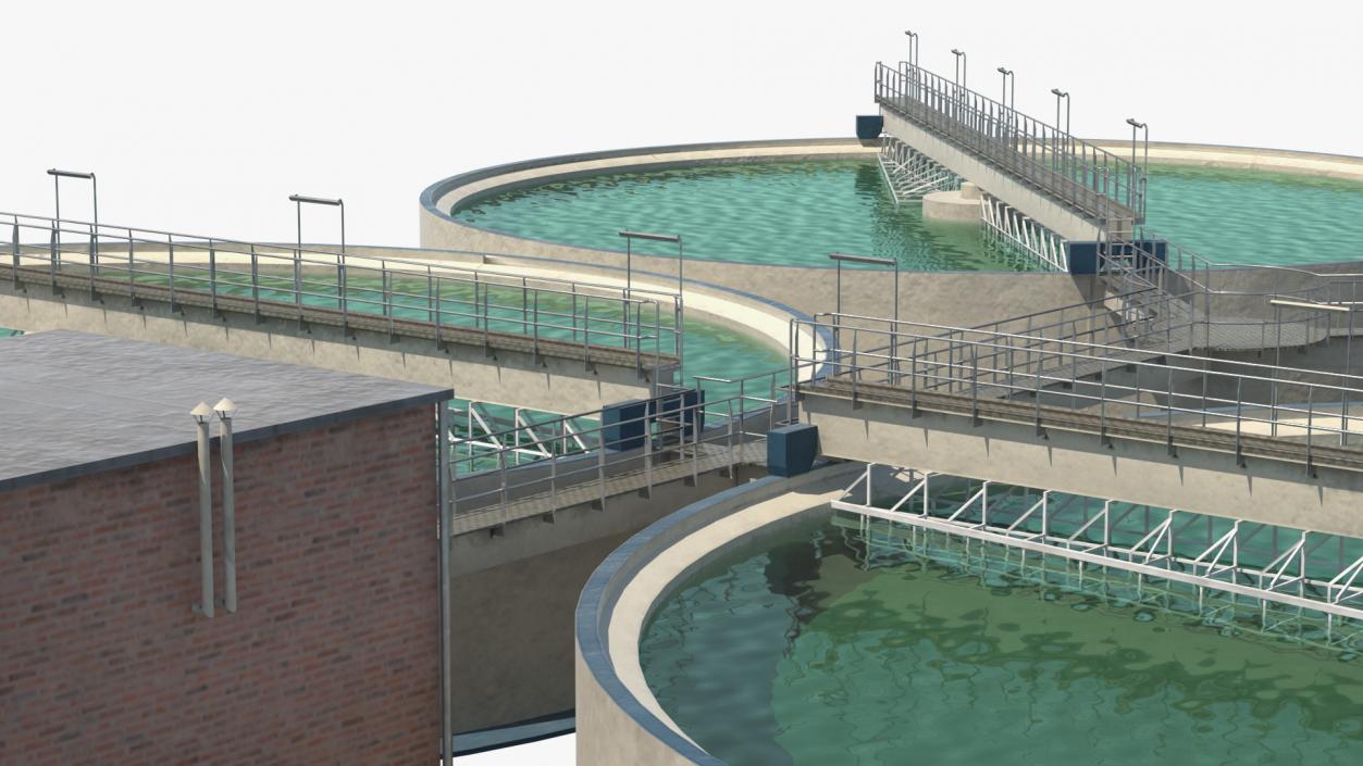 3D model Wastewater Circular Clarifiers