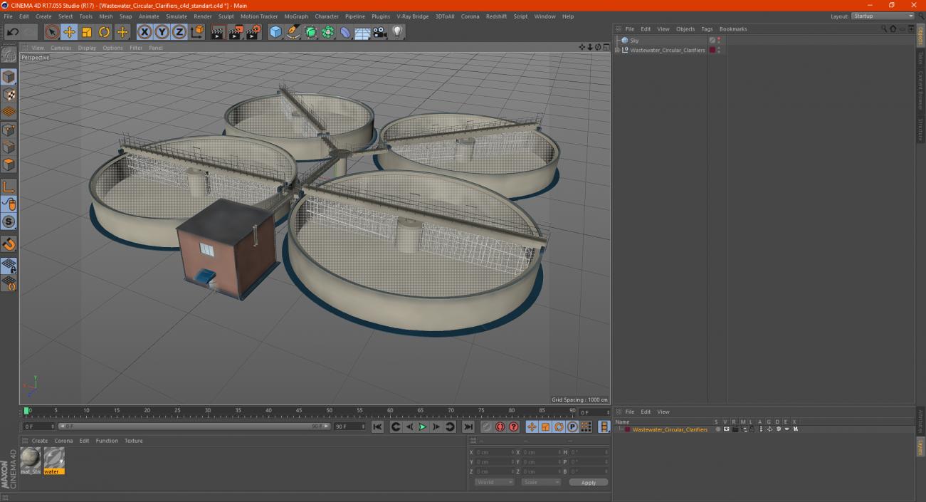 3D model Wastewater Circular Clarifiers