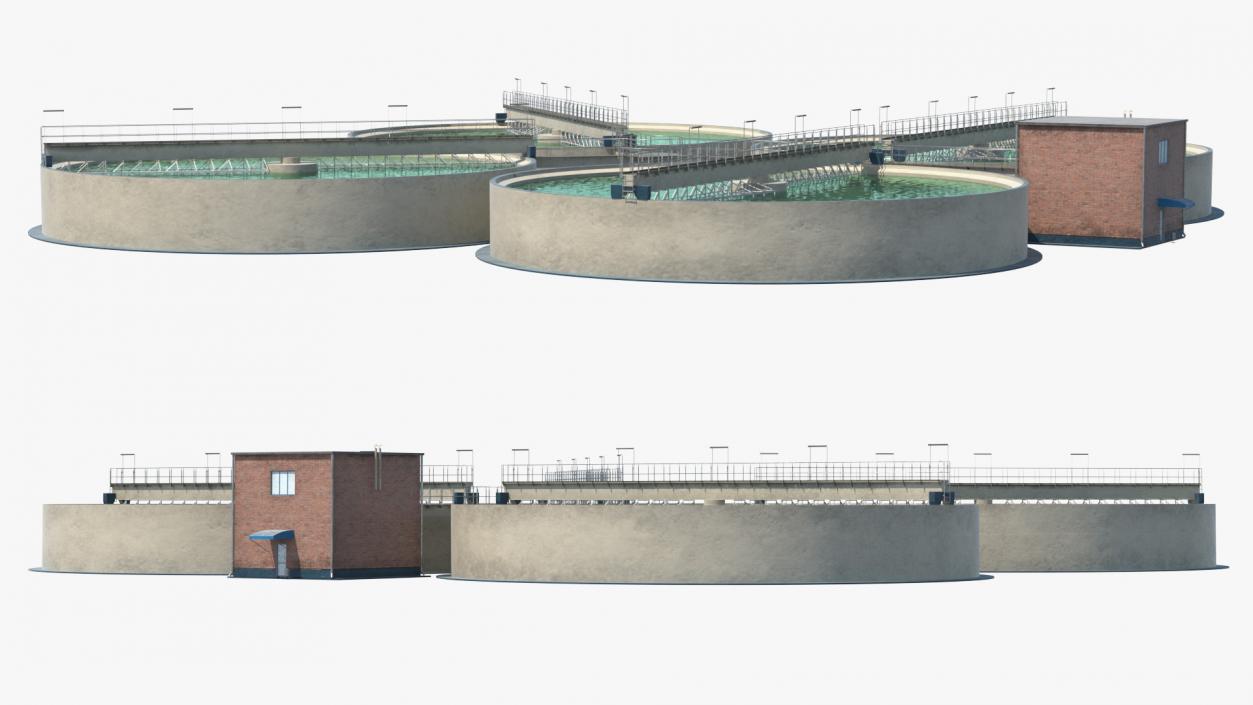 3D model Wastewater Circular Clarifiers