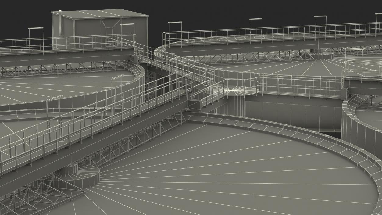 3D model Wastewater Circular Clarifiers