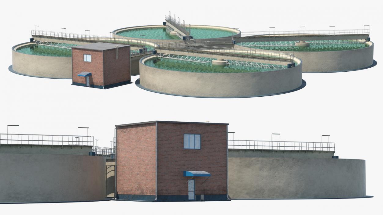 3D model Wastewater Circular Clarifiers