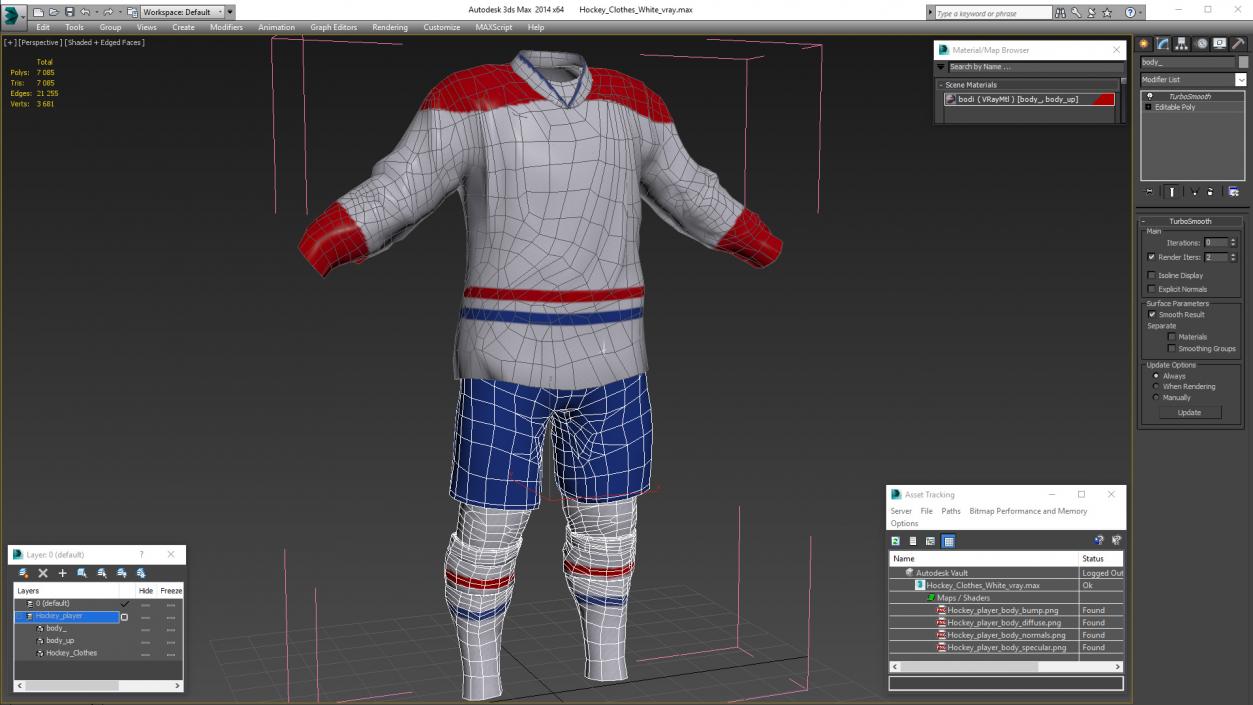 3D model Hockey Clothes White