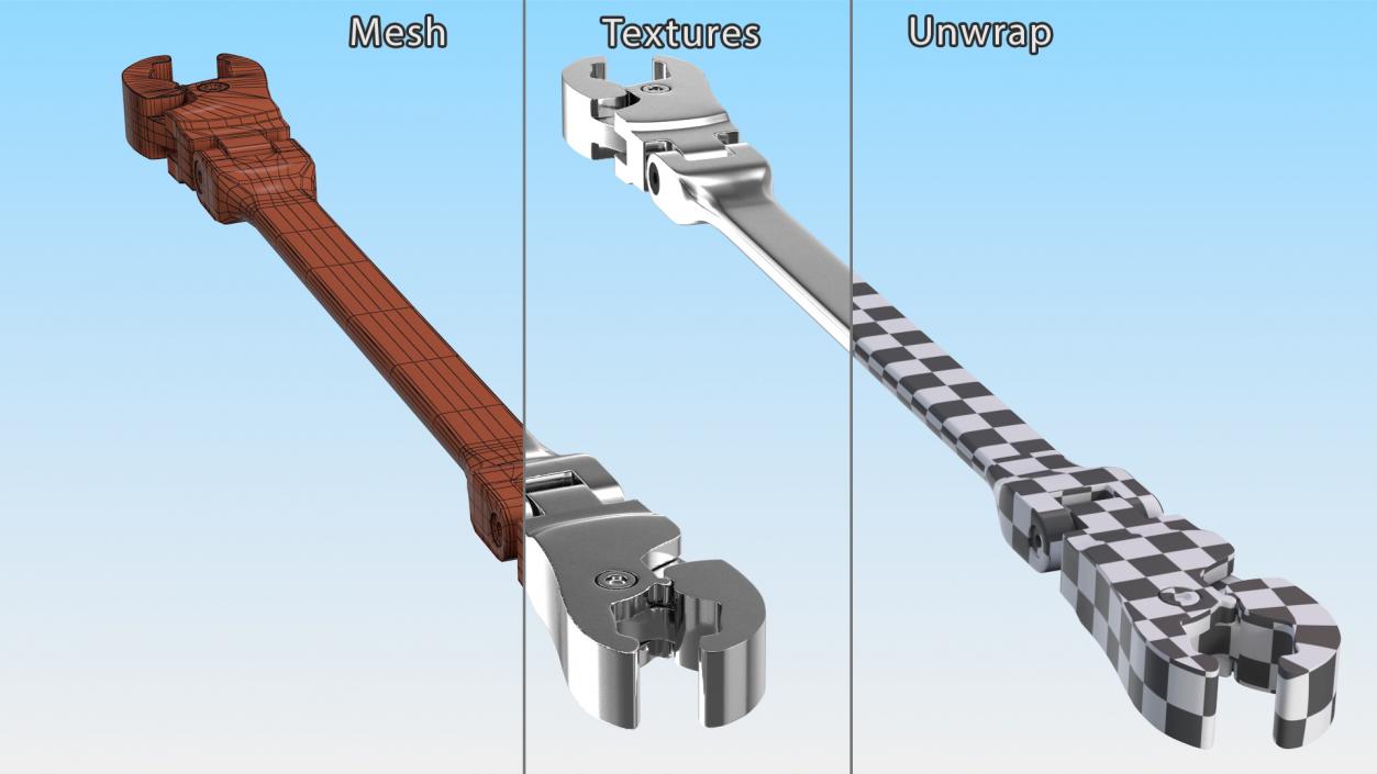 3D 15mm 17mm Flex Flare Nut Wrench