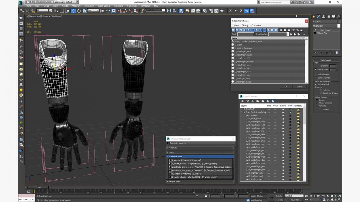 Brain Controlled Prosthetic Arms 3D