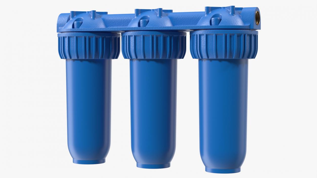 3D Three Stages Water Filter Housing Blue model