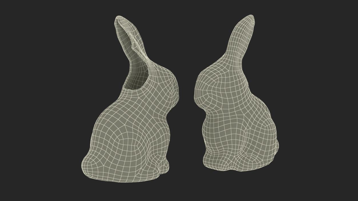 3D model Chocolate Bunny Without a Piece of Ear 2