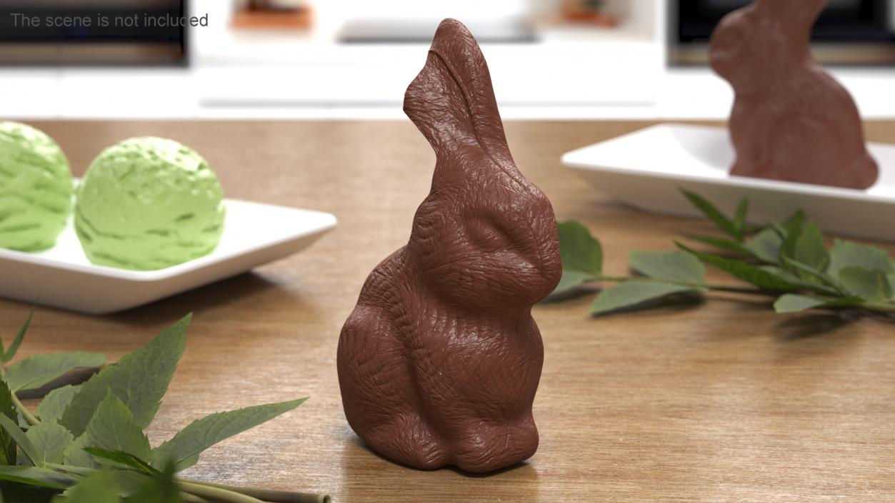 3D model Chocolate Bunny Without a Piece of Ear 2