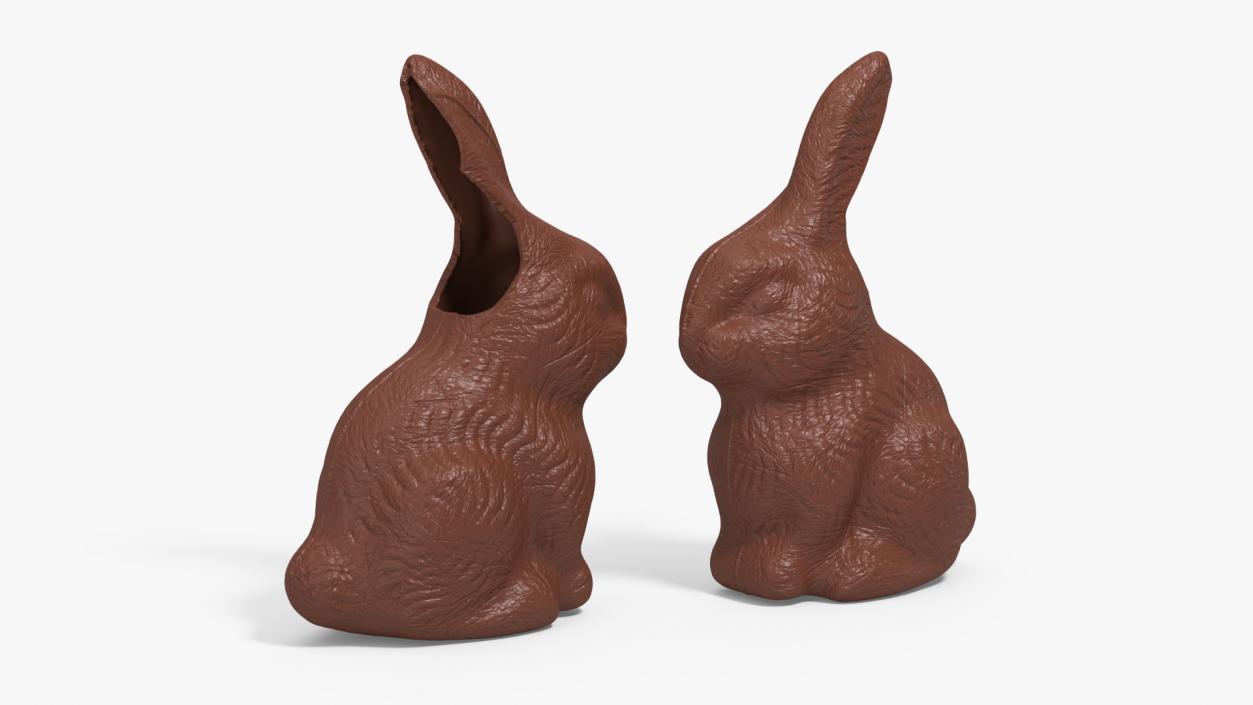 3D model Chocolate Bunny Without a Piece of Ear 2