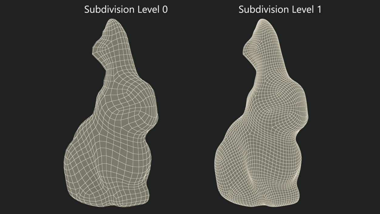 3D model Chocolate Bunny Without a Piece of Ear 2