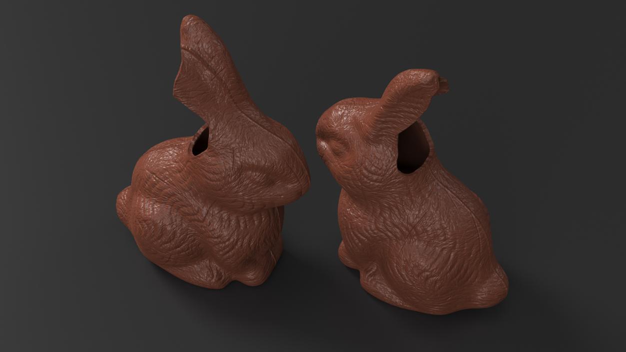 3D model Chocolate Bunny Without a Piece of Ear 2