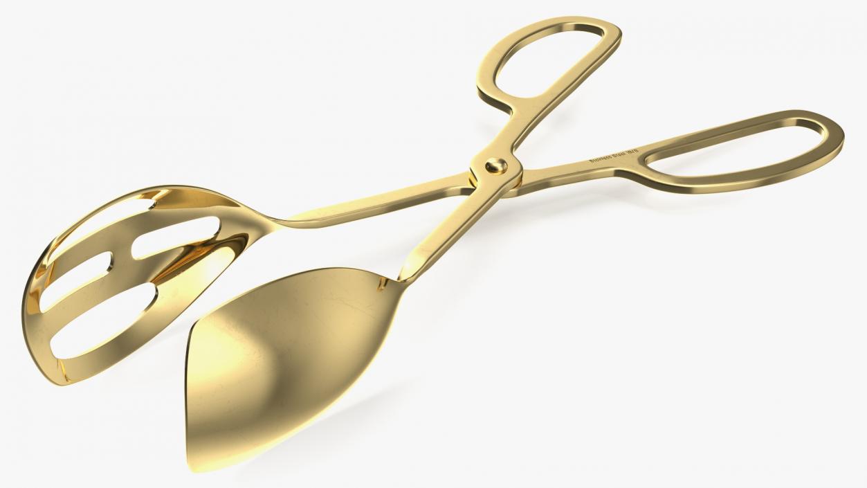 3D Buffet Scissor Salad Tongs Gold