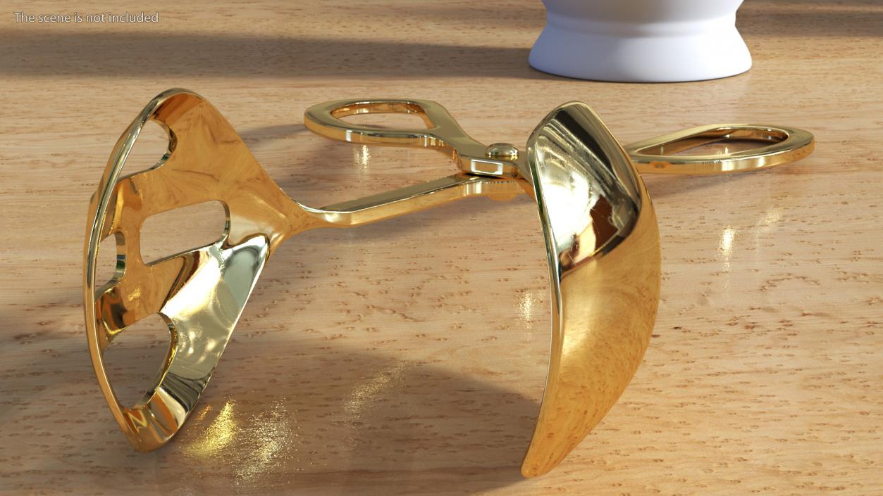 3D Buffet Scissor Salad Tongs Gold