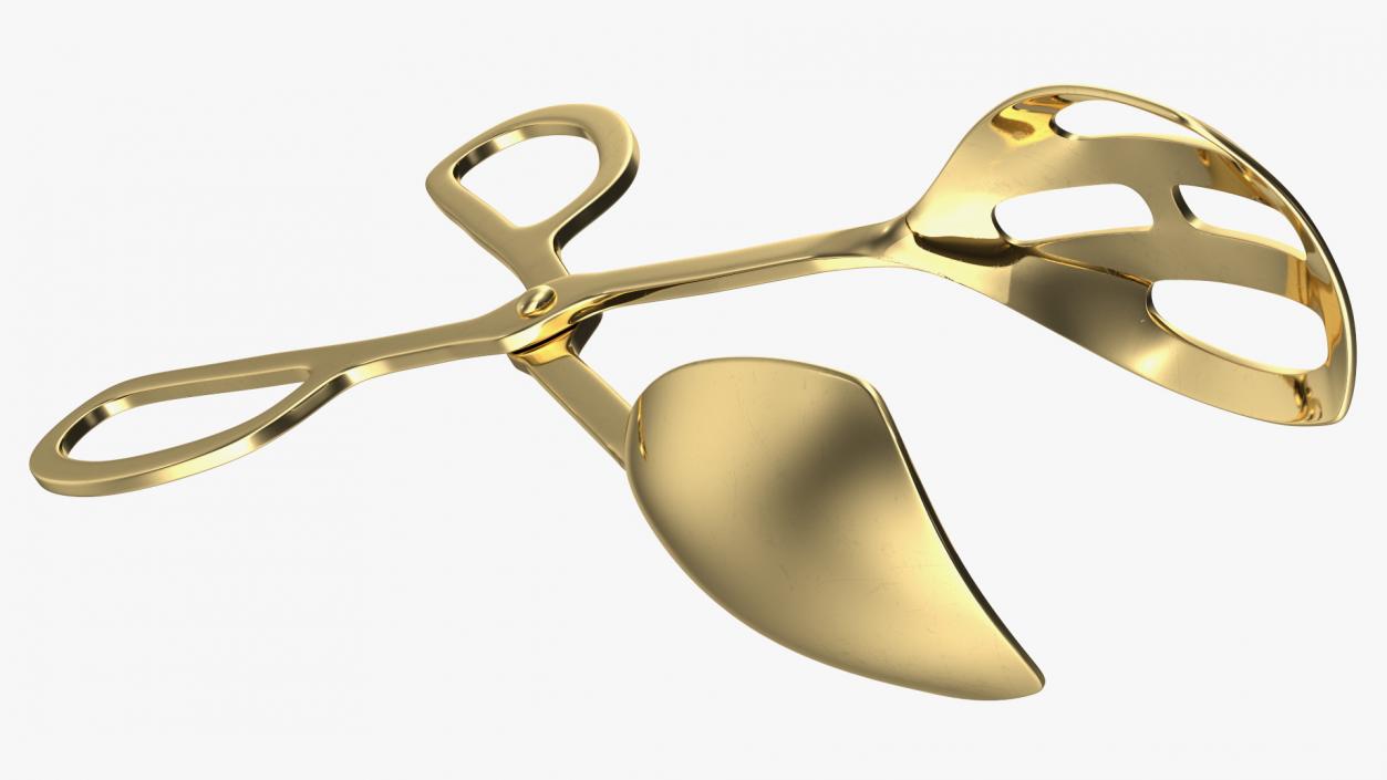 3D Buffet Scissor Salad Tongs Gold