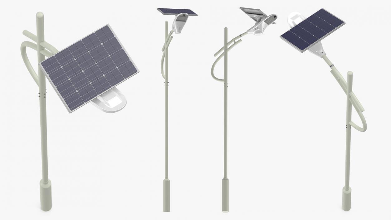 Solar LED Street Light with Battery Backup 3D