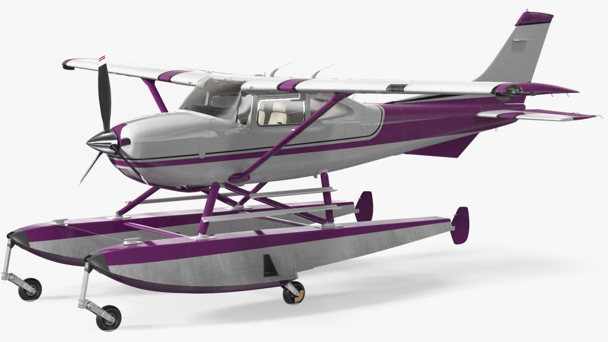 3D Light Utility Floatplane Rigged