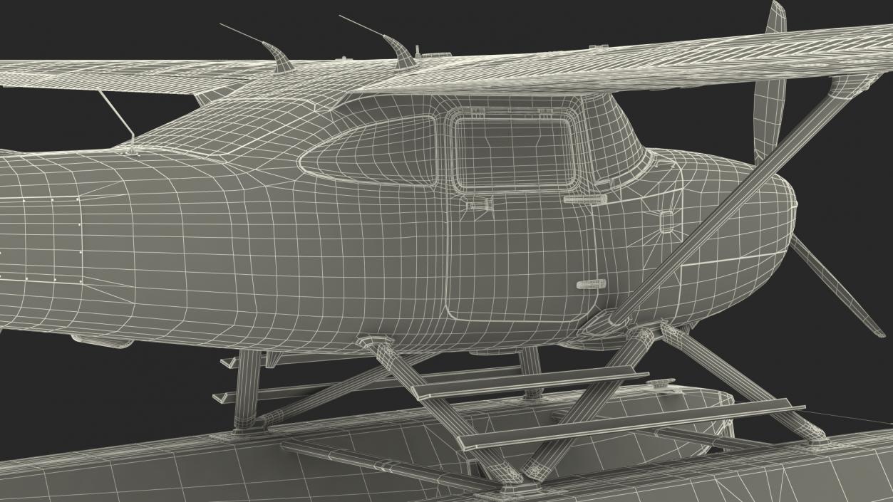 3D Light Utility Floatplane Rigged