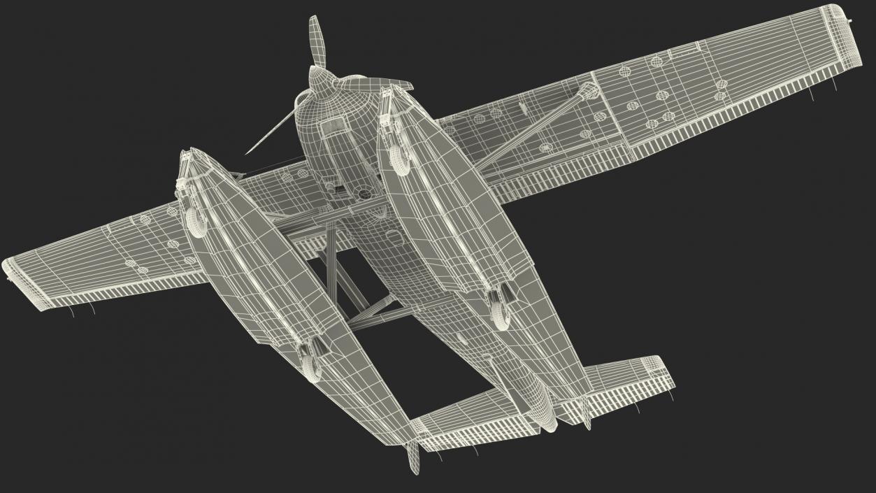 3D Light Utility Floatplane Rigged