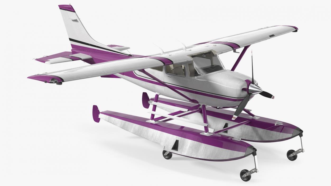 3D Light Utility Floatplane Rigged