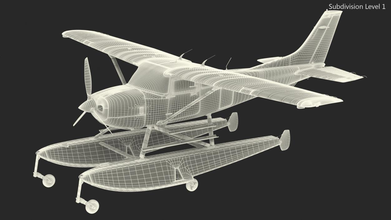 3D Light Utility Floatplane Rigged