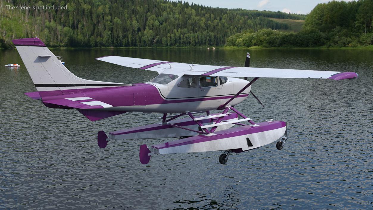 3D Light Utility Floatplane Rigged