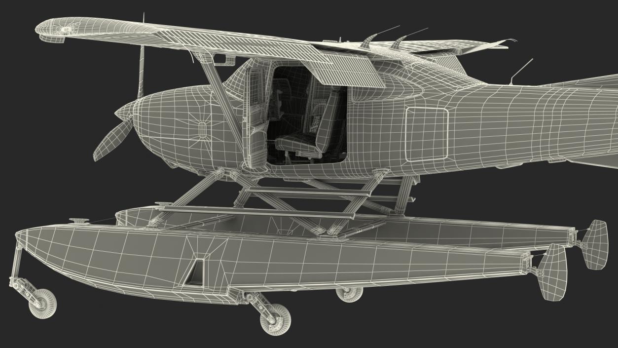 3D Light Utility Floatplane Rigged