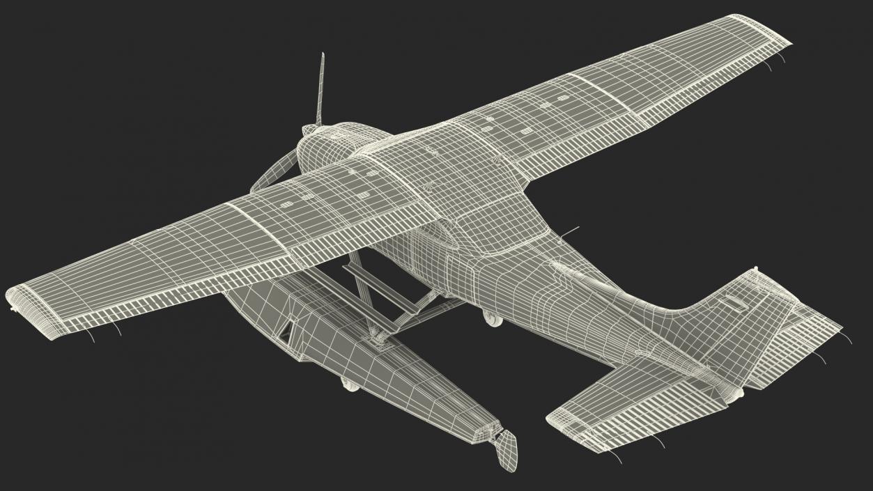 3D Light Utility Floatplane Rigged