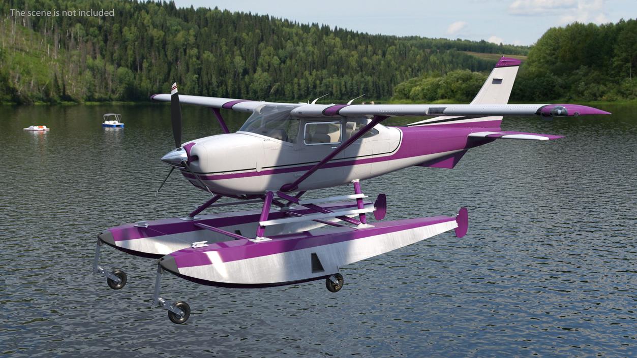 3D Light Utility Floatplane Rigged