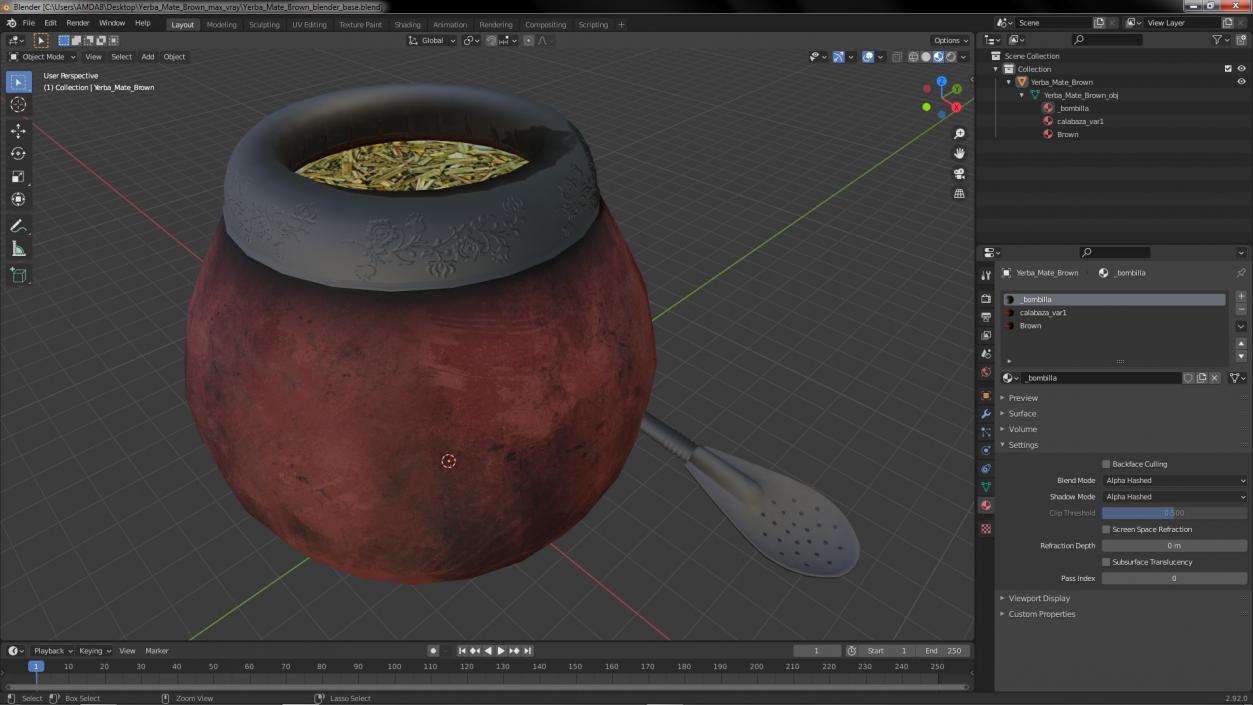 3D Yerba Mate Brown