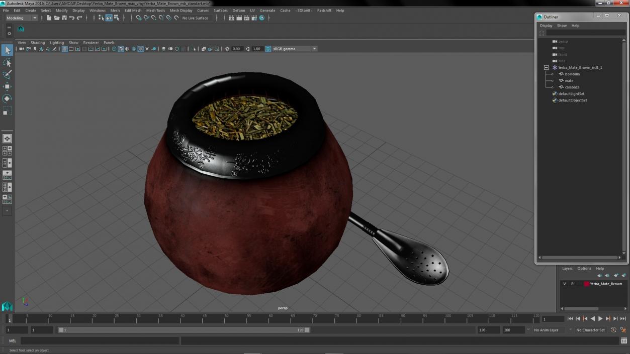 3D Yerba Mate Brown