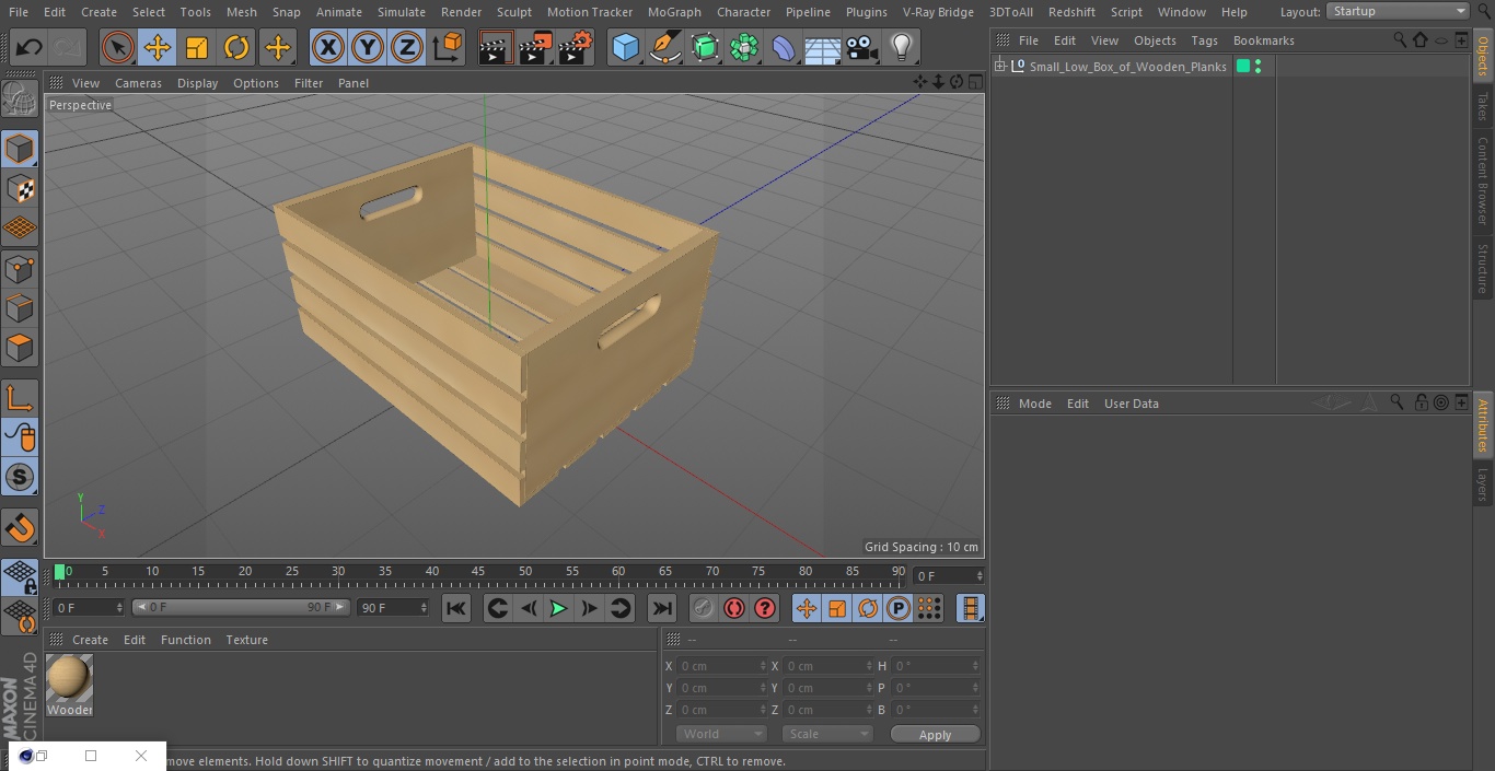 3D model Small Low Box of Wooden Planks