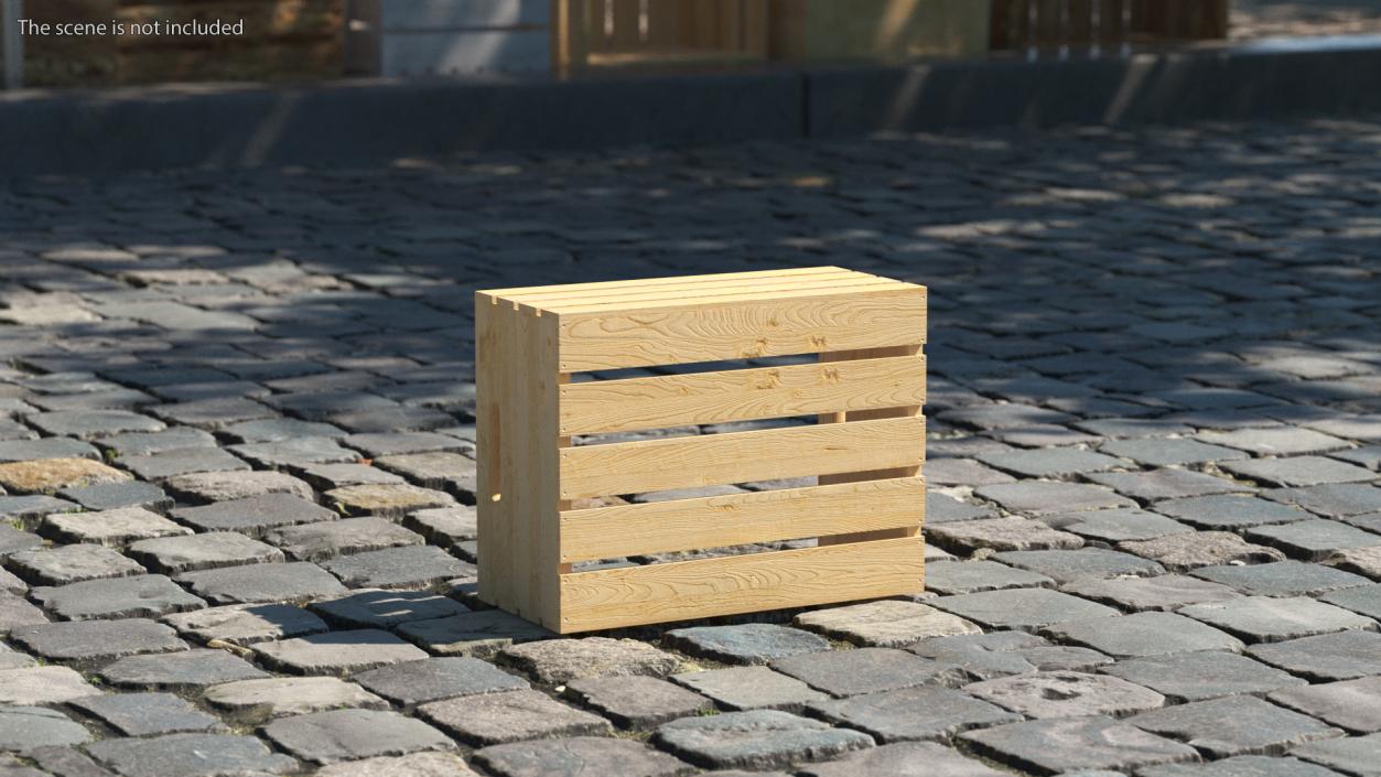 3D model Small Low Box of Wooden Planks