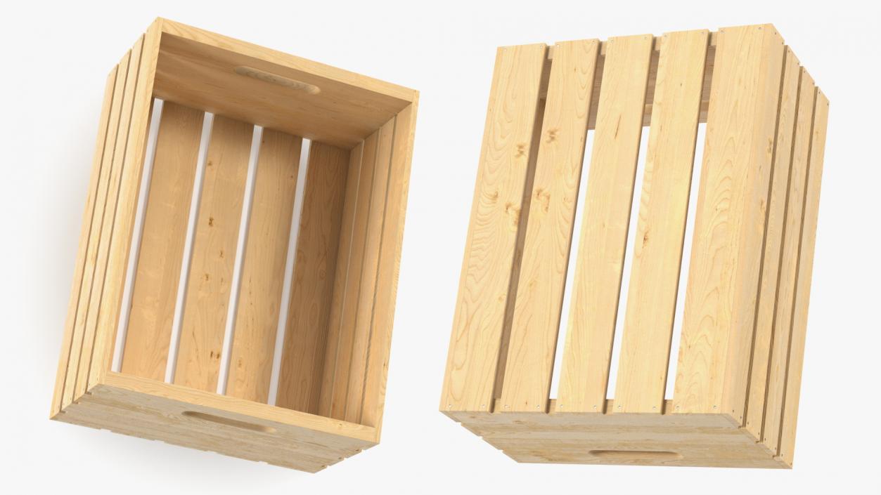 3D model Small Low Box of Wooden Planks